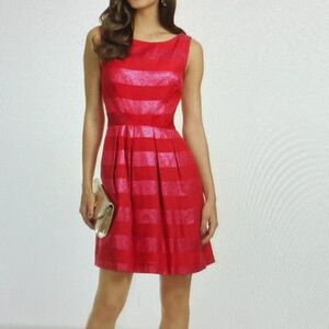 Trina Turk Candy Wrapper Dress Pockets Red & Pink Size 4